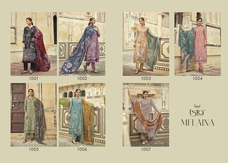 Esta Designs Melaina Muslin Silk Aari Work Digital Printed Salwar Kameez