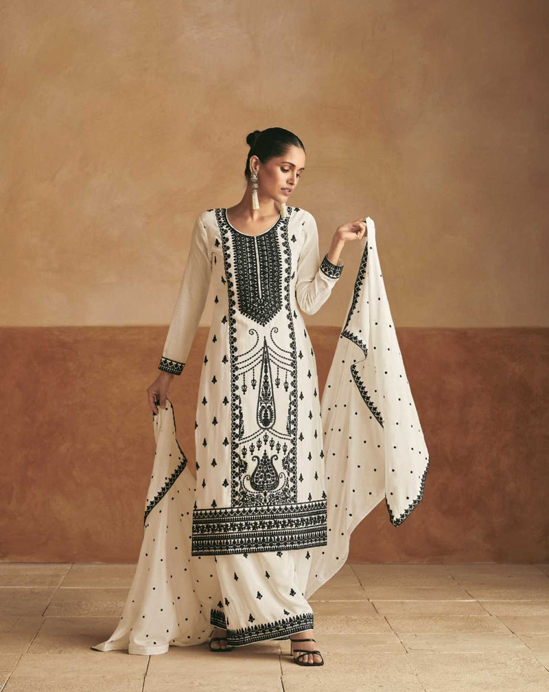 Aashirwad Creation Meraki Chinnon Silk Readymade Kurti Set With Chinnon Silk Dupatta