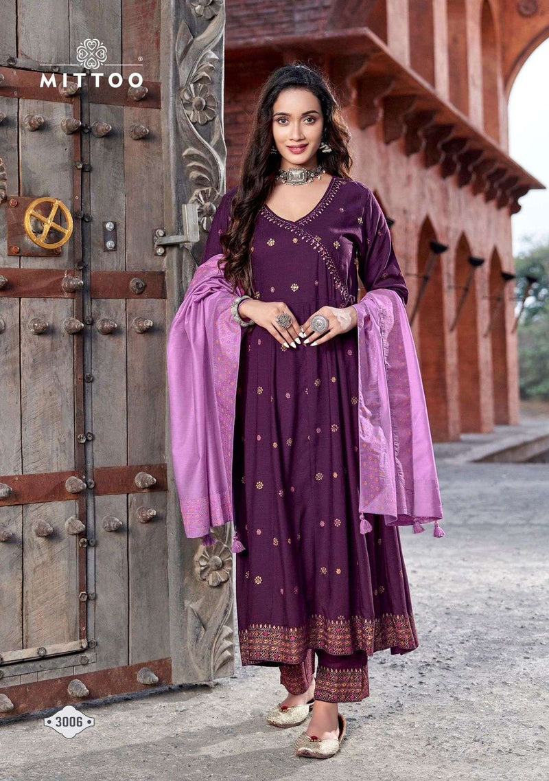 Mittoo Nafiza Rayon Slub Casual Wear Kurti Pant With Chanderi Viscose Dupatta Set