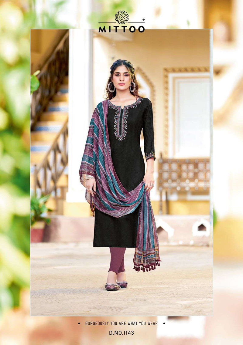 Mittoo Present Khwaish Fancy Neck Work Kurti With Pant And Digital Dupatta Catalog
