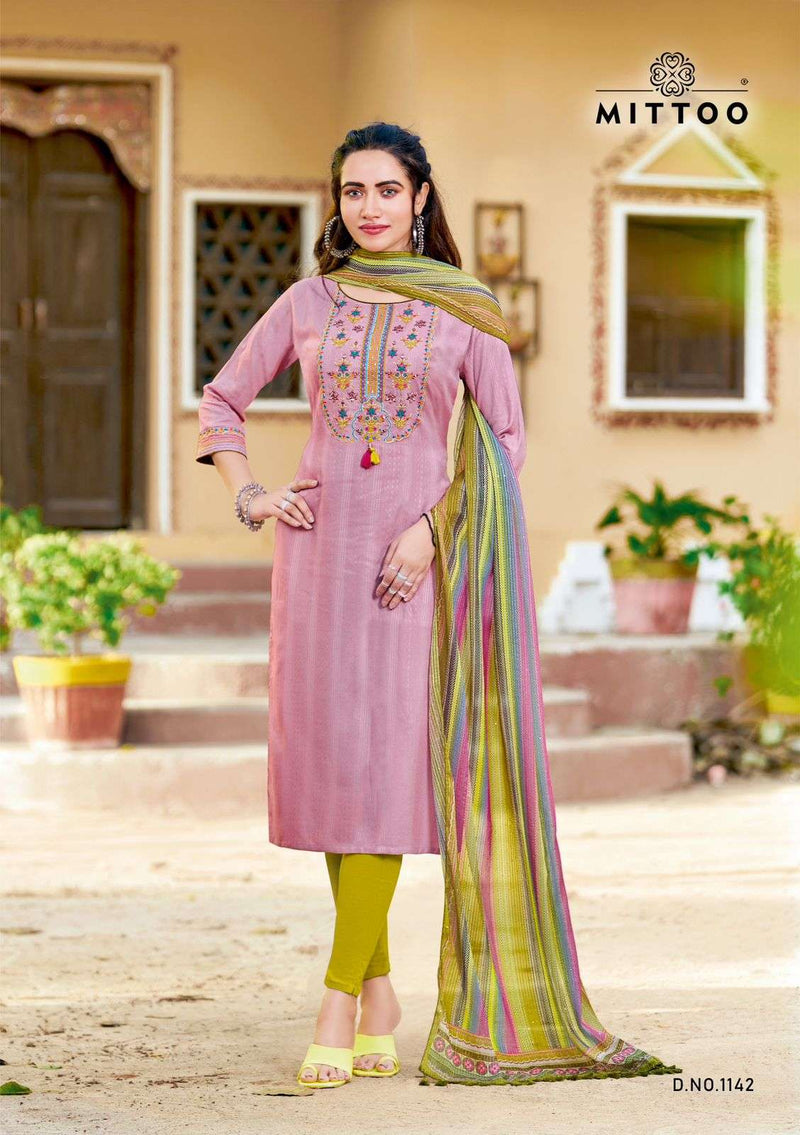 Mittoo Present Khwaish Fancy Neck Work Kurti With Pant And Digital Dupatta Catalog