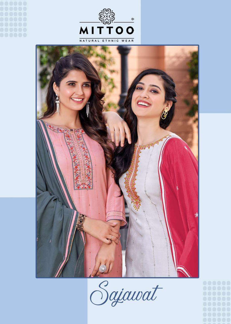 Mittoo Sajawat Rayon Embroidery Work Readymade Beautiful Salwar Kameez