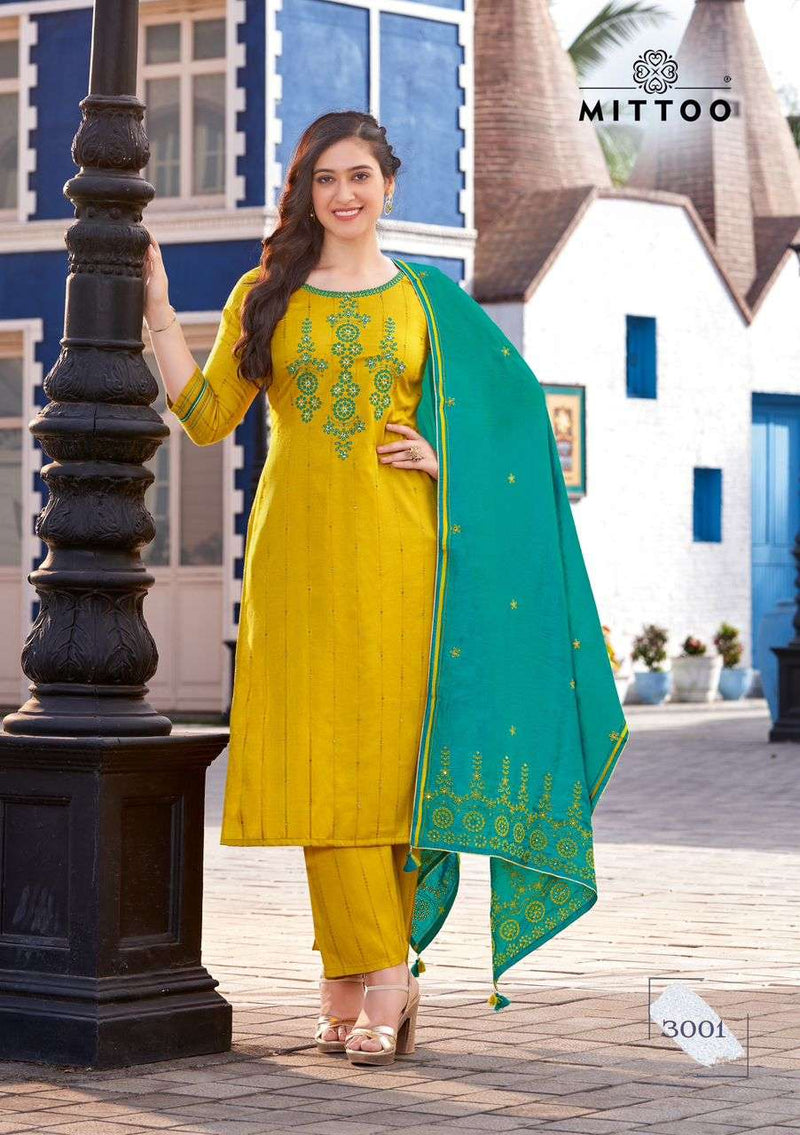 Mittoo Sajawat Rayon Embroidery Work Readymade Beautiful Salwar Kameez