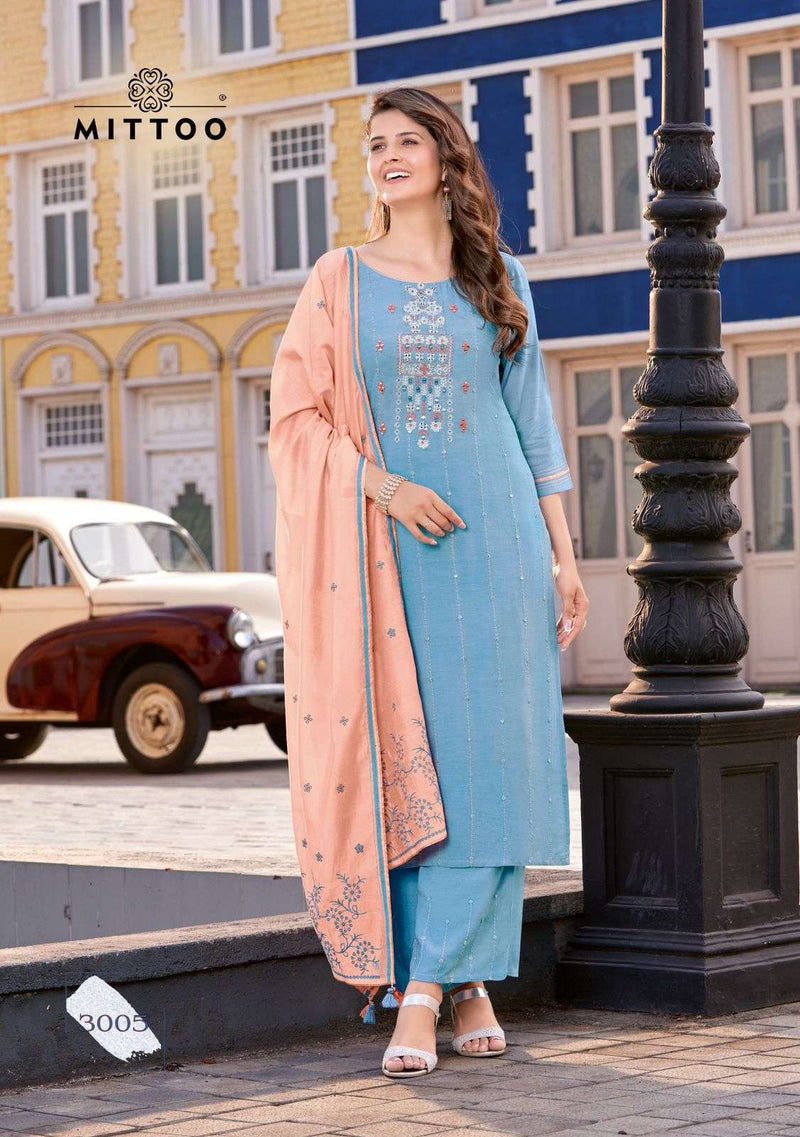 Mittoo Sajawat Rayon Embroidery Work Readymade Beautiful Salwar Kameez