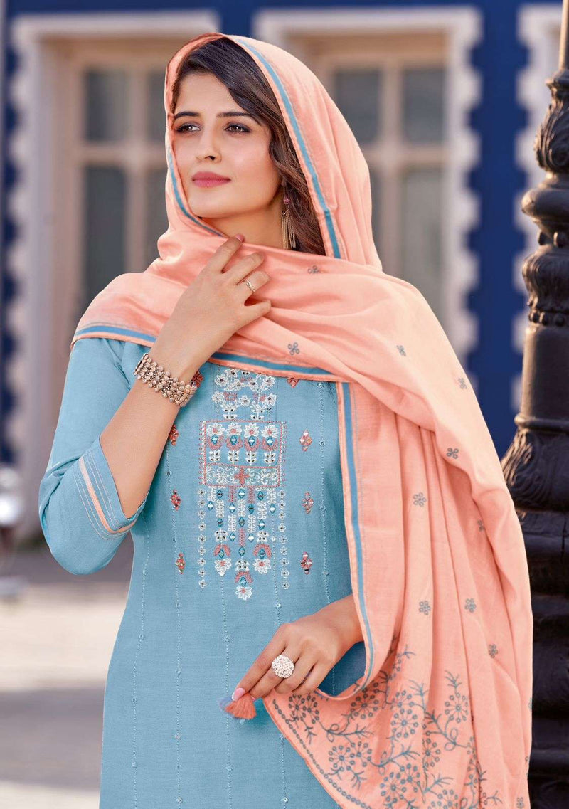 Mittoo Sajawat Rayon Embroidery Work Readymade Beautiful Salwar Kameez