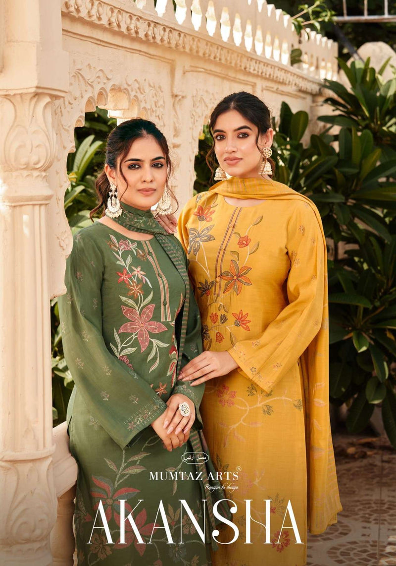 Mumtaz Arts Akansha Viscose Musline Digital Print Fancy Embroidery Work Fancy Salwar Suit