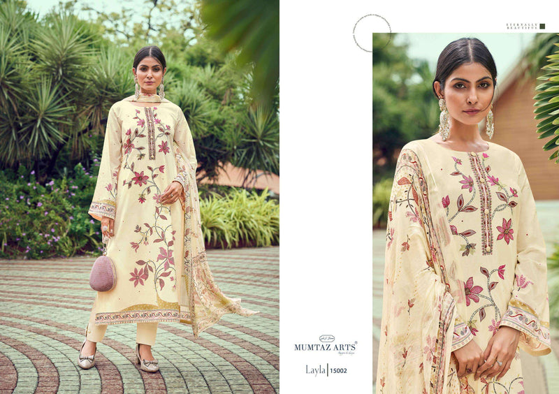 Mumtaz Arts Layla Jam Satin Digital Print Heavy Designer Embroidery Fancy Salwar Suit
