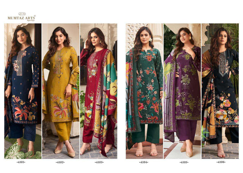 Mumtaz Arts Mannat Viscose Musline Digital Print Fancy Embroidery Work Salwar Kameez