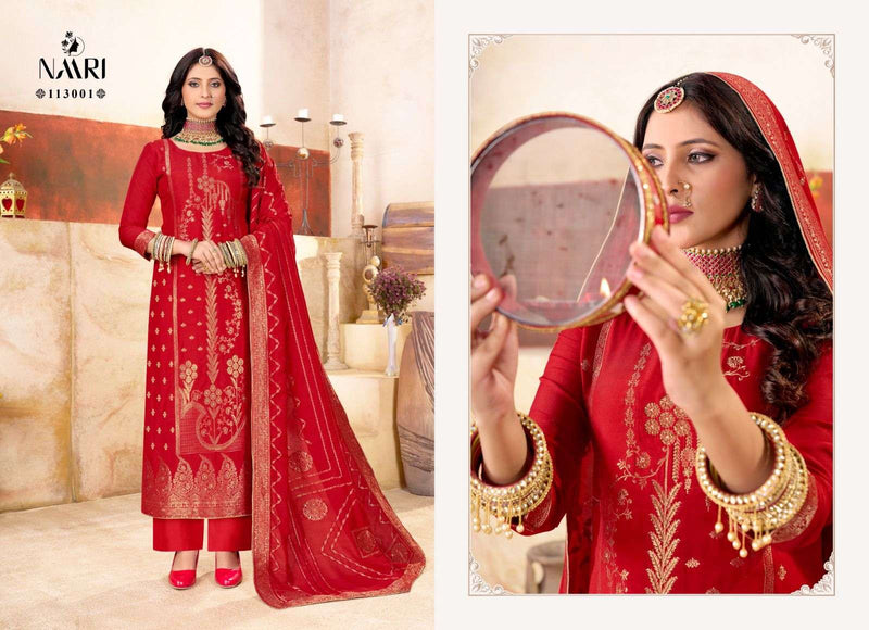 Naari Karwa Special Muslin Jacquard Designer Festiv Wear Salwar Kameez
