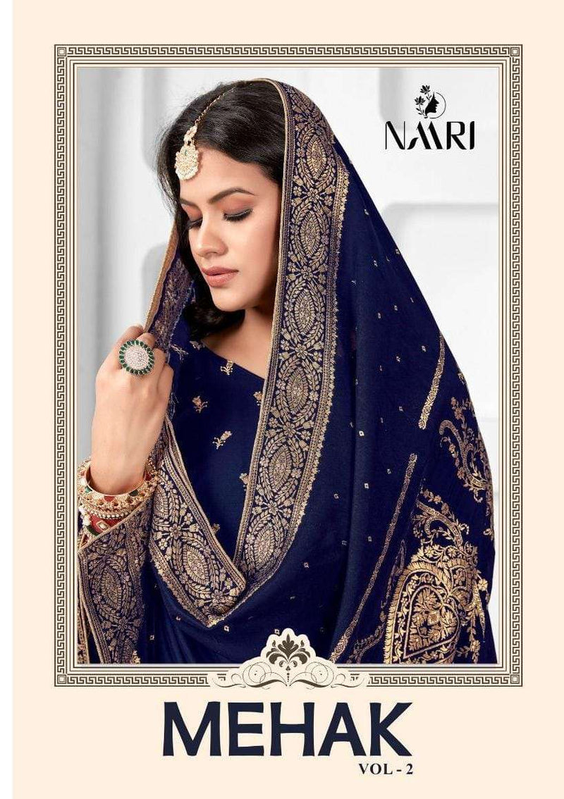 Naari Mehak Vol 2 Muslin Jacquard Siroski Work Designer Party Wear Salwar Suit