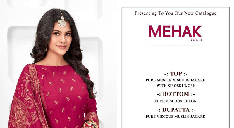 Naari Mehak Vol 2 Muslin Jacquard Siroski Work Designer Party Wear Salwar Suit