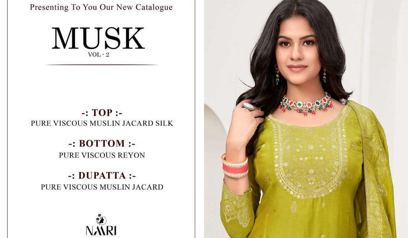 Naari Musk Vol 2 Muslin Jacquard Beautiful Designer Salwar Suit