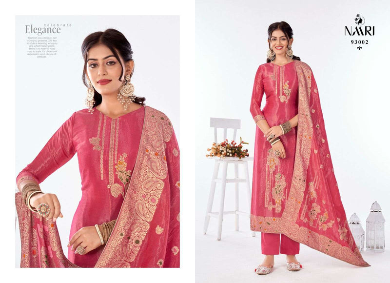 Naari Nusarat Jacquard Diamond Handwork Fancy Suit
