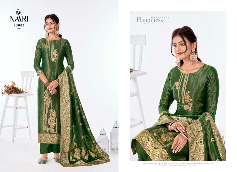 Naari Nusarat Jacquard Diamond Handwork Fancy Suit