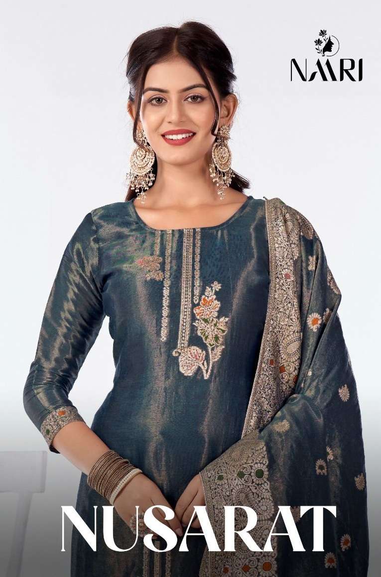 Naari Nusarat Jacquard Diamond Handwork Fancy Suit