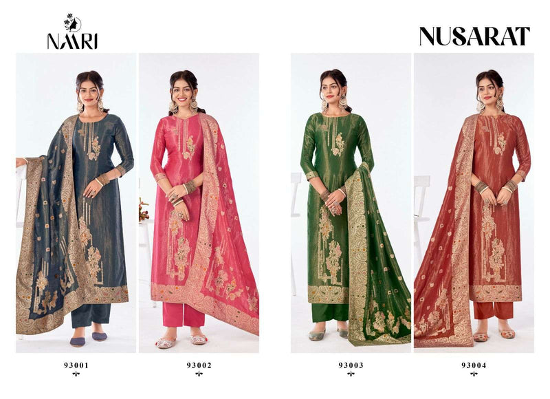 Naari Nusarat Jacquard Diamond Handwork Fancy Suit