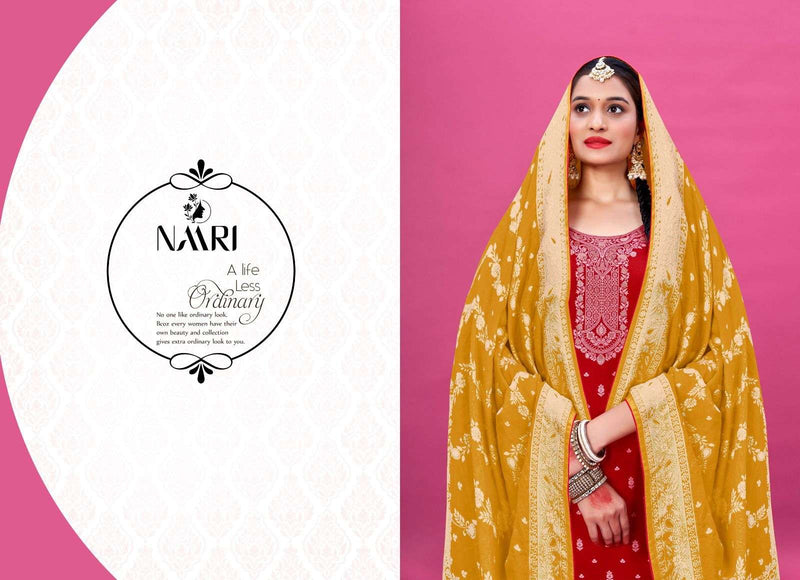 Naari Present Afroz Viscose Muslin Jacquard Festive Wear Salwar Kameez