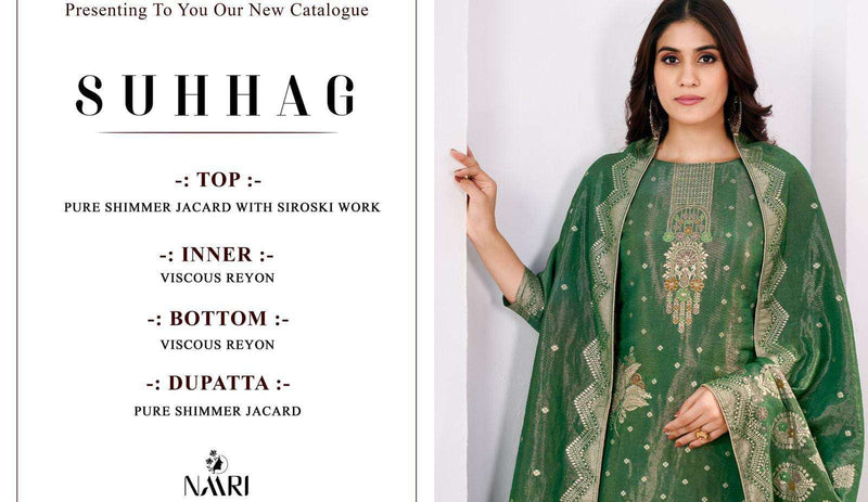 Naari Suhhag Jacquard Diamond Handwork Fancy Designer Salwar Suit