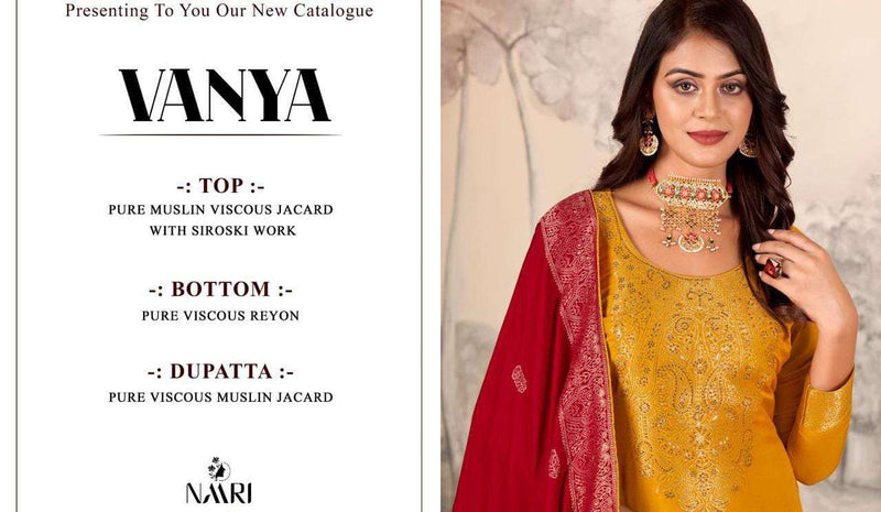 Naari Vanya Muslin Jacquard Designer Festival Wear Salwar Suit