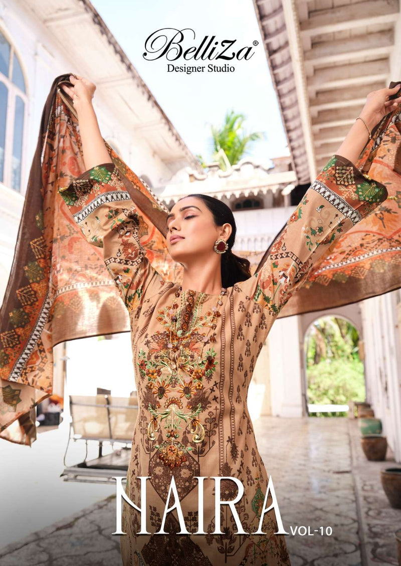 Naira Vol 10 By Belliza Adorable Print Pakistani Cotton Ladies Suits