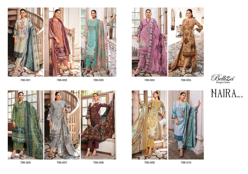 Naira Vol 10 By Belliza Adorable Print Pakistani Cotton Ladies Suits