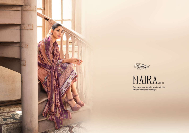 Naira Vol 10 By Belliza Adorable Print Pakistani Cotton Ladies Suits