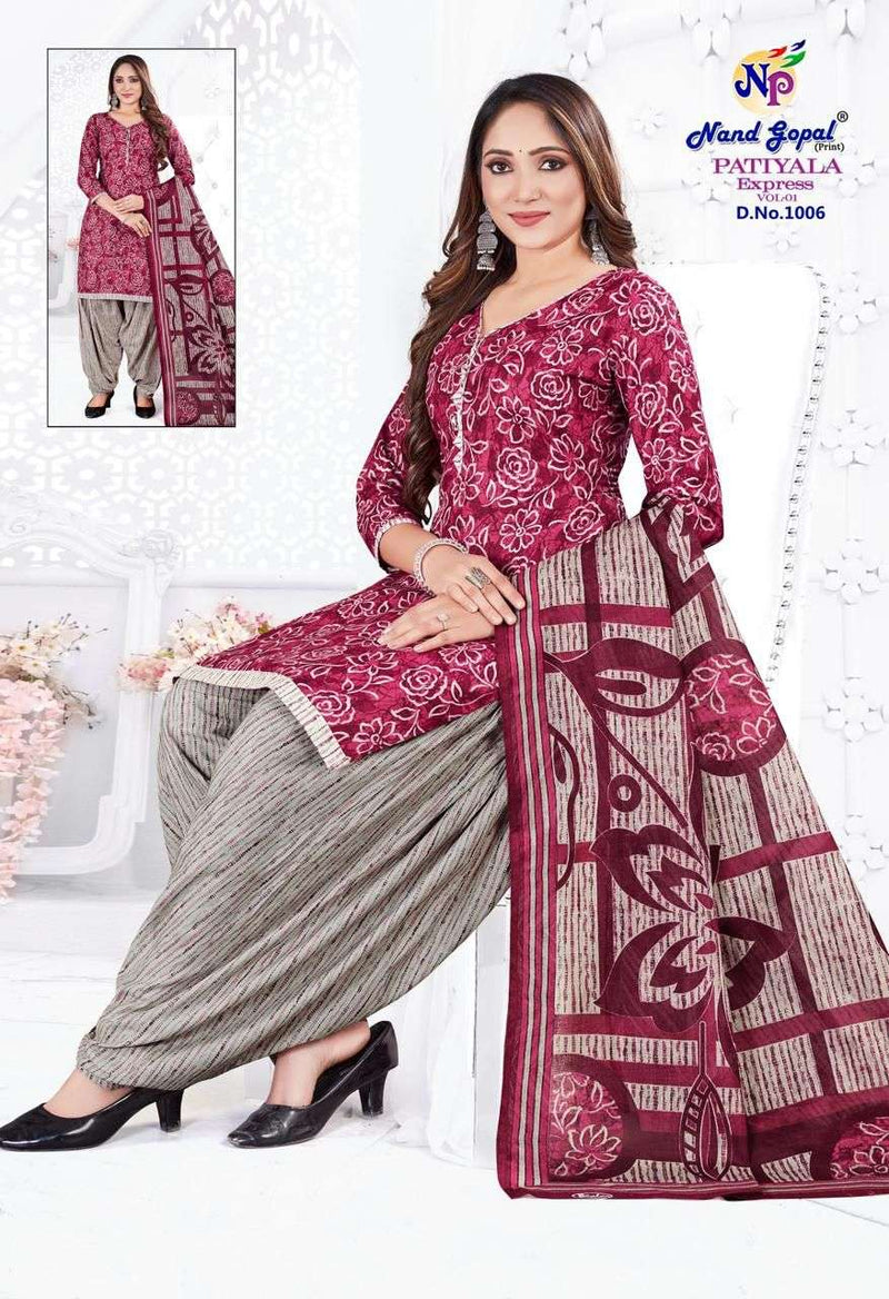 Nand Gopal Patiyala Express Vol 1 Cotton Unstitched Daily Wear Salwar Suit