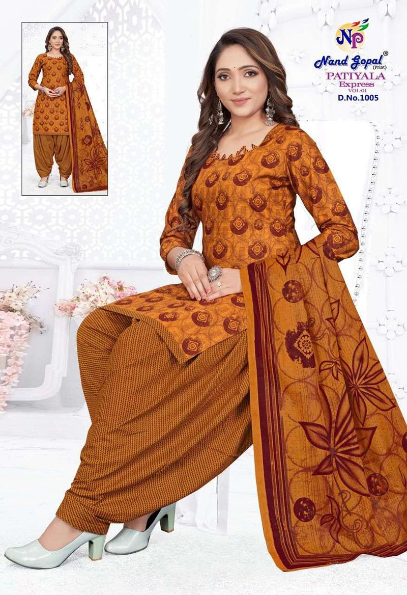 Nand Gopal Patiyala Express Vol 1 Cotton Unstitched Daily Wear Salwar Suit