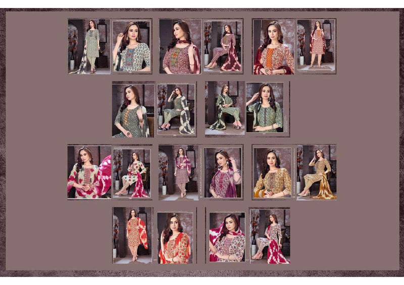 Nee Riyaa Cotton Kudi Cotton Print With Embroidery Work Readymade Suit Catalogh