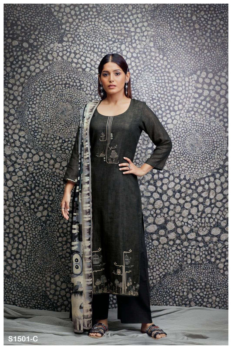Ganga Netra 1501 Cotton Embroidery And Handwork Fancy Salwar Kameez