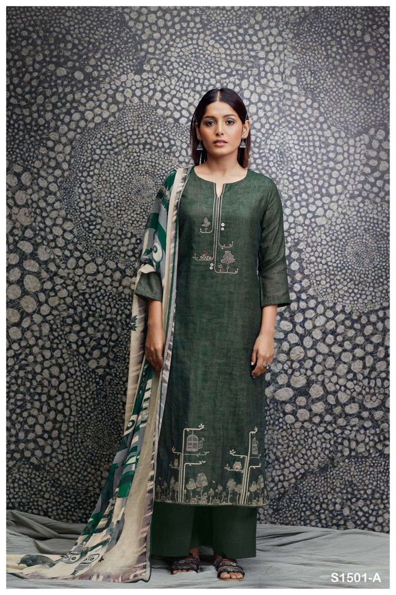 Ganga Netra 1501 Cotton Embroidery And Handwork Fancy Salwar Kameez