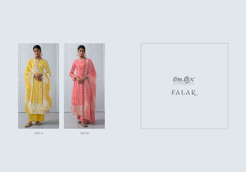 Om Tex Presents Falak Digital Print Lucknowi Embroidery In Indian Style Salwar Suit Material
