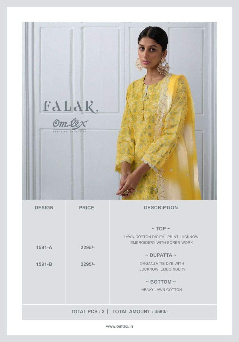 Om Tex Presents Falak Digital Print Lucknowi Embroidery In Indian Style Salwar Suit Material