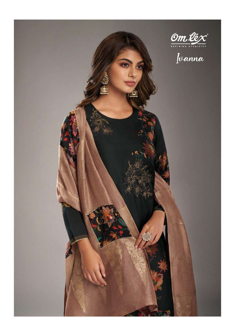 Omtex Ivanna Russian Silk Digital Print Embroidery Patch Work Salwar Suit