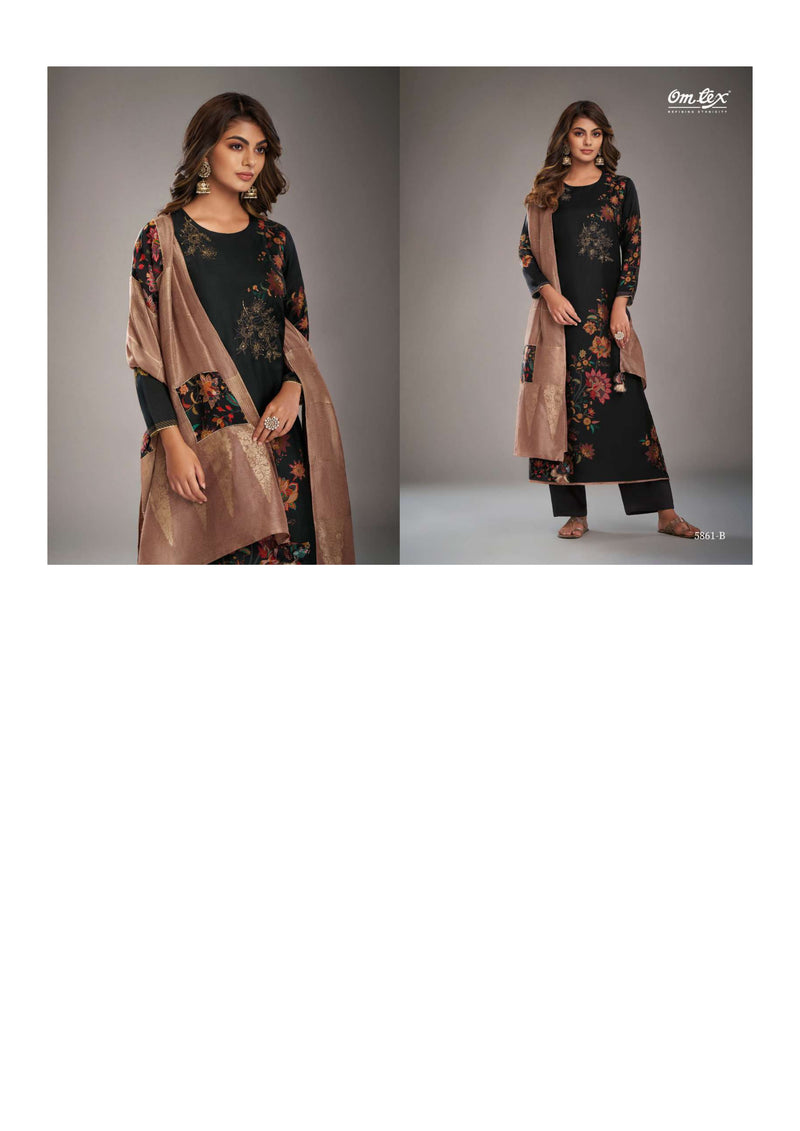 Omtex Ivanna Russian Silk Digital Print Embroidery Patch Work Salwar Suit