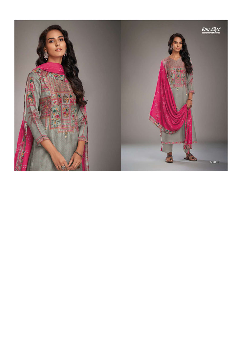 Omtex Nehal Russian Silk Digital Print Fancy Salwar Suit