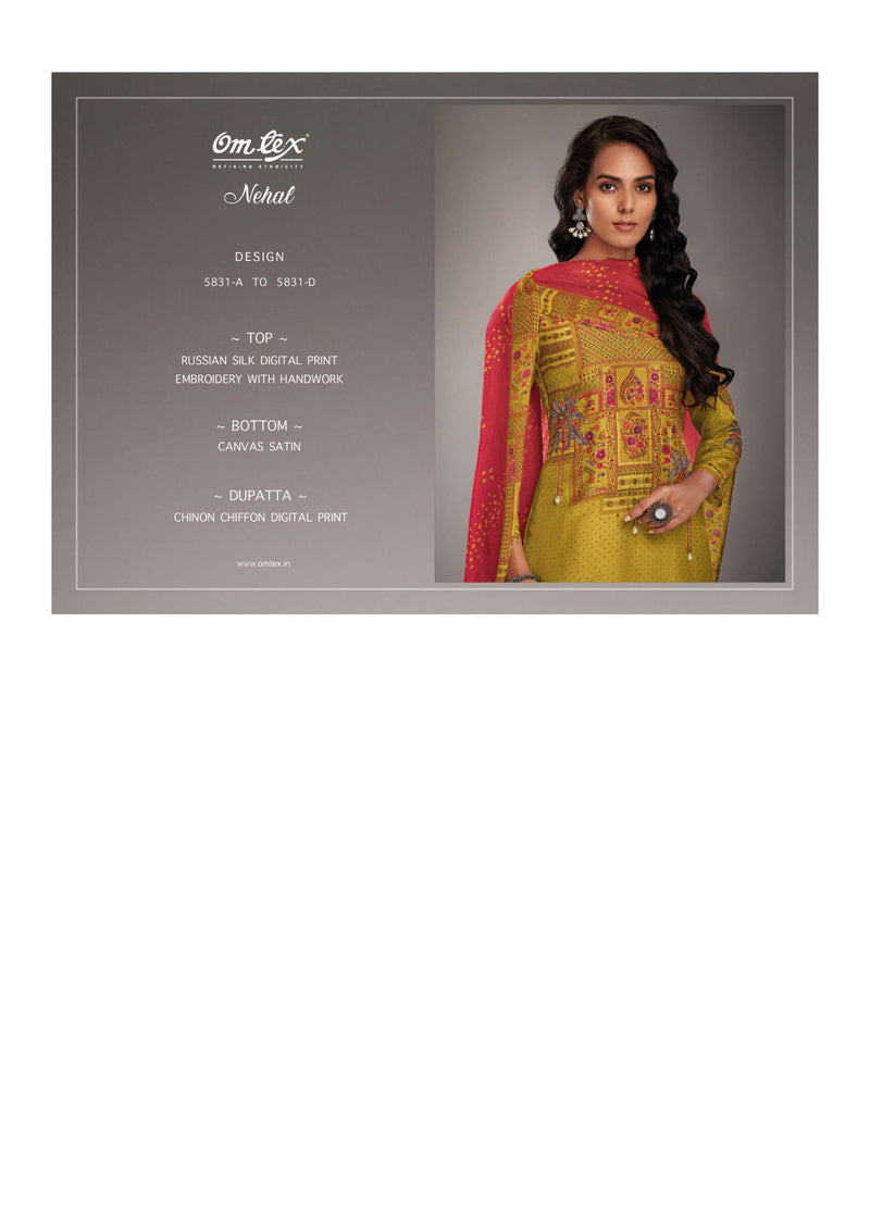 Omtex Nehal Russian Silk Digital Print Fancy Salwar Suit