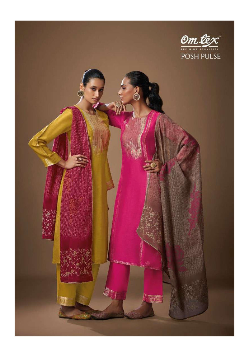 Omtex Posh Pulse Silk Jacquard Designer Wedding Wear Salwar Kameez Collection