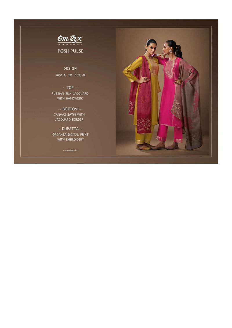 Omtex Posh Pulse Silk Jacquard Designer Wedding Wear Salwar Kameez Collection