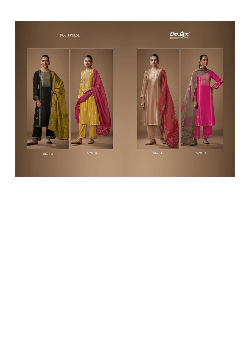 Omtex Posh Pulse Silk Jacquard Designer Wedding Wear Salwar Kameez Collection