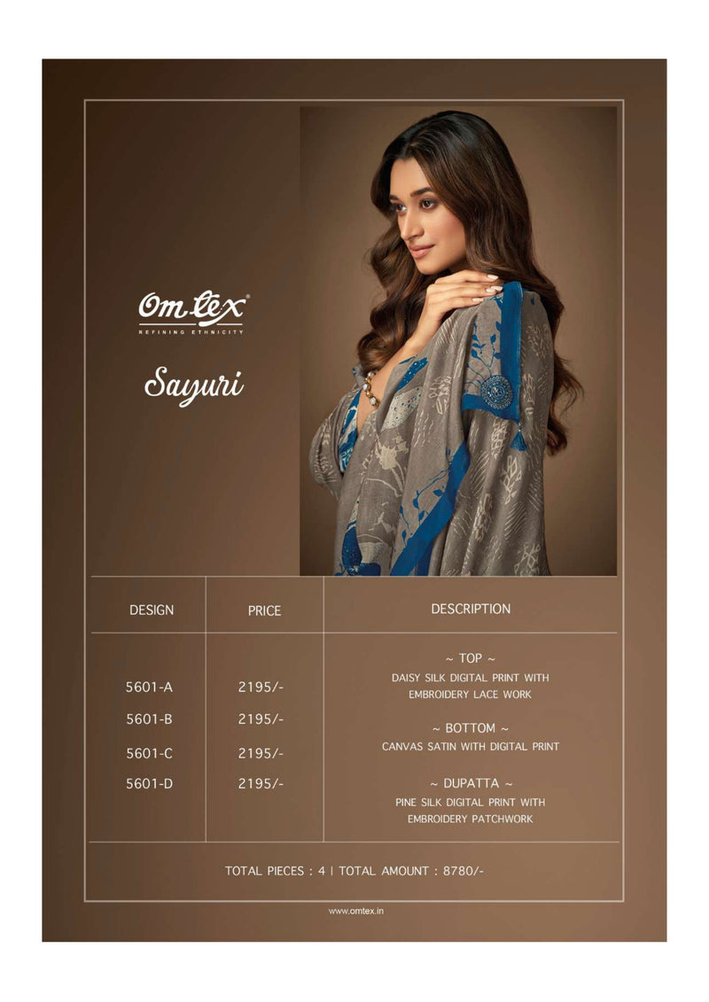 Omtex Sayuri  Silk Digital Print Embroidery Lace Work Festival Wear Salwar Suit