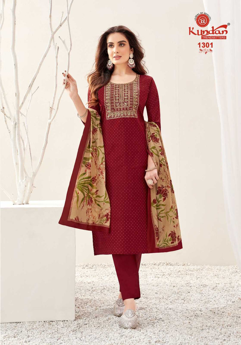 Kundan Trendsetters Pakeezah Vol 13 Cotton Print With Heavy Work Unstitched Salwar Suit