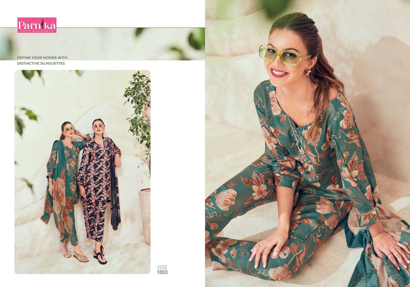 Parnika Universe Digital Silk Salwaar Kameez Material For Party Wear