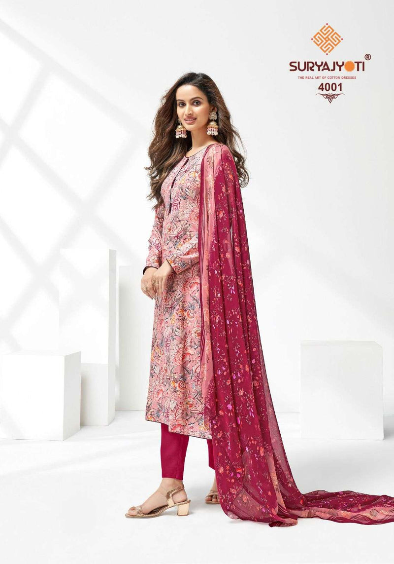 Suryajyoti Cotton Paroo Vol 4 Rayon Printed Casual Wear Salwar Suits