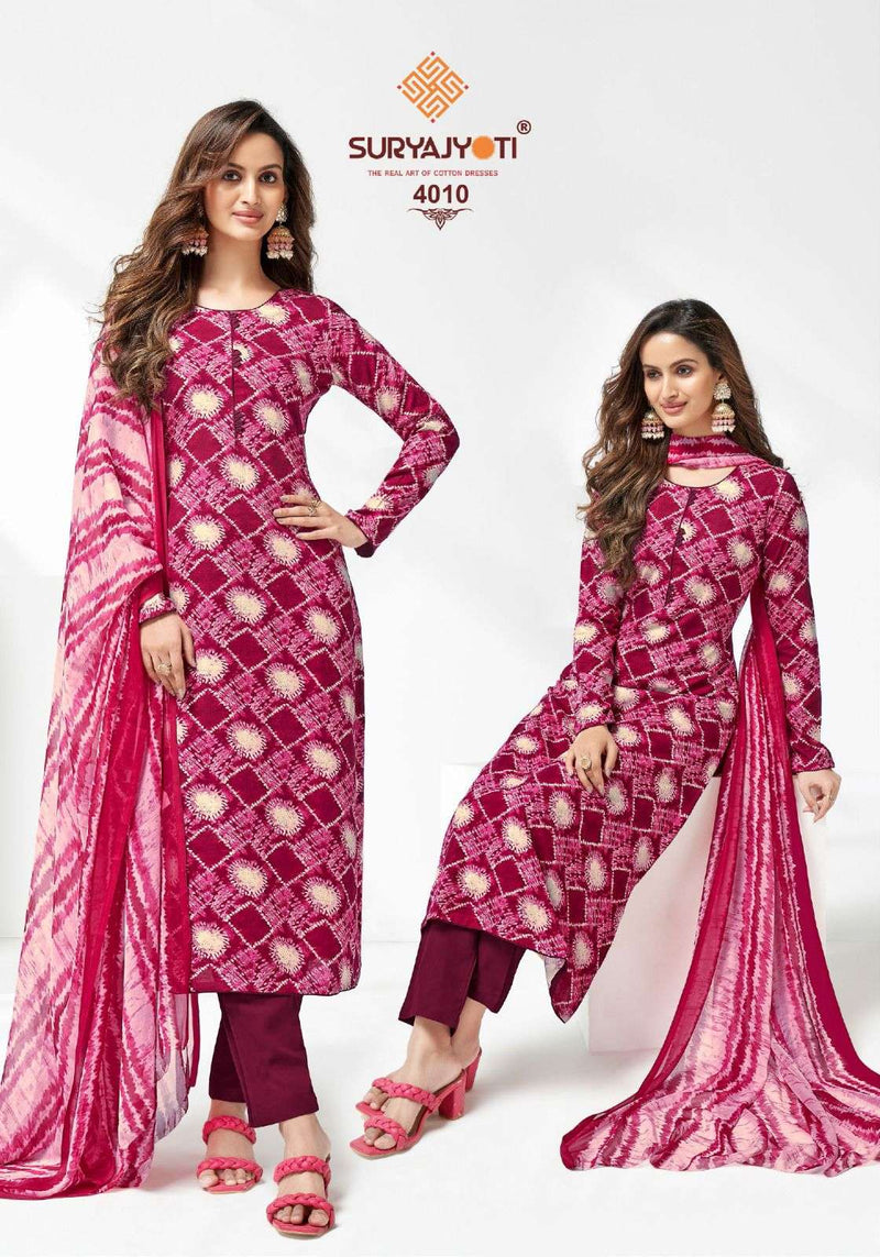 Suryajyoti Cotton Paroo Vol 4 Rayon Printed Casual Wear Salwar Suits