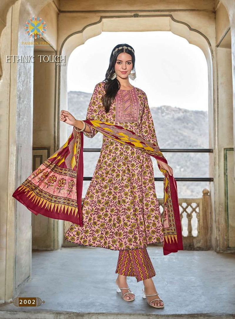 Passion Tree Ethnic Touch Vol 2 Cotton Fancy Embroidery Work Kurti Combo Set