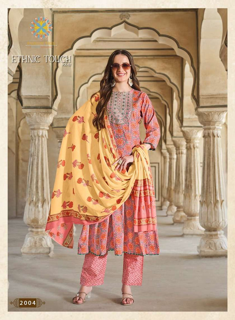 Passion Tree Ethnic Touch Vol 2 Cotton Fancy Embroidery Work Kurti Combo Set