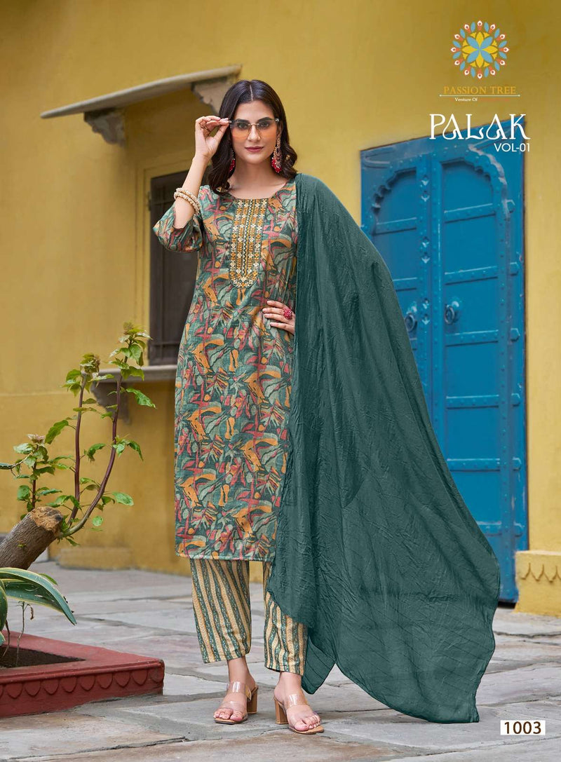 Passion Tree Palak Vol 1 Capsule Print Casual Wear Straight Kurti Combo Set