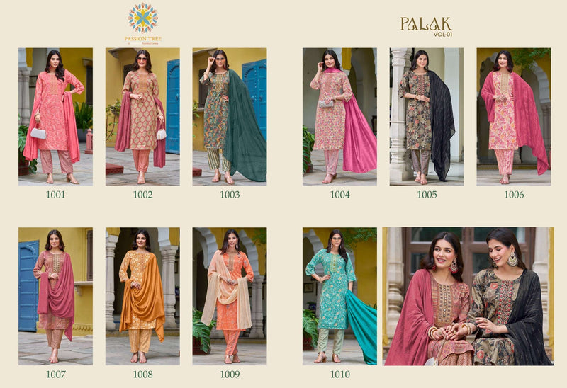 Passion Tree Palak Vol 1 Capsule Print Casual Wear Straight Kurti Combo Set