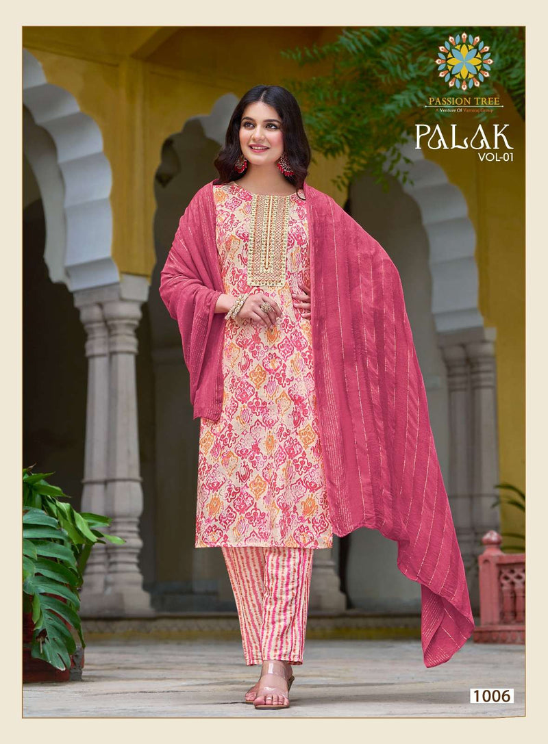Passion Tree Palak Vol 1 Capsule Print Casual Wear Straight Kurti Combo Set